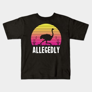 Allegedly Ostrich T-Shirt Vintage Sunset Bird Flightless Tee Kids T-Shirt